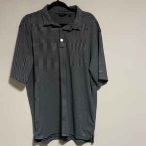 Walter Hagen Black and White Striped Polo Shirt